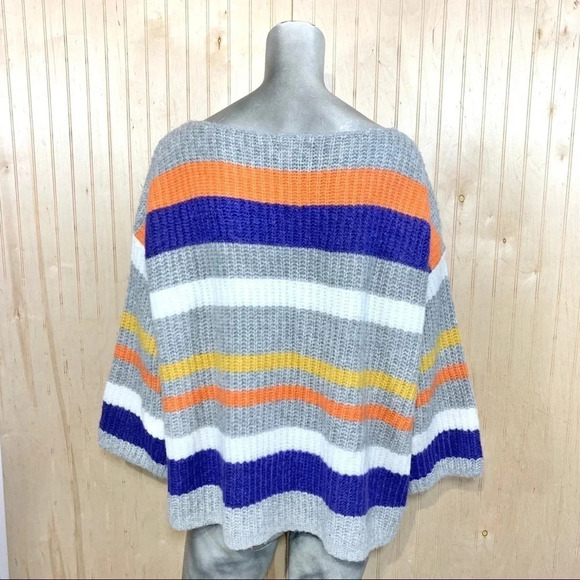 Lou Grey Sweater Striped Wide Sleeves Medium - Picture 5 of 8
